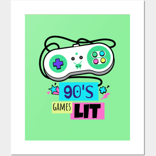 90's Games Lit Posters and Art